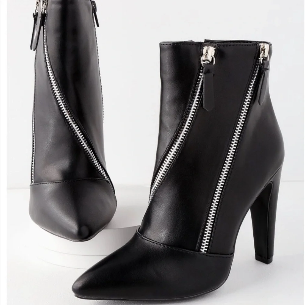 Zipper high heel booties - size 9